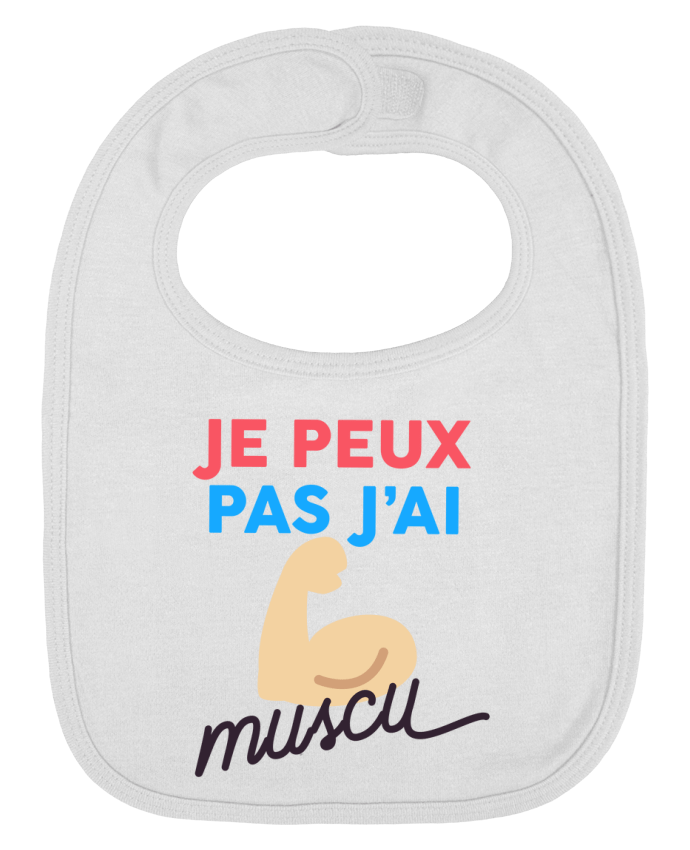 Baby Bib plain and contrast je peux pas j'ai muscu by Ruuud