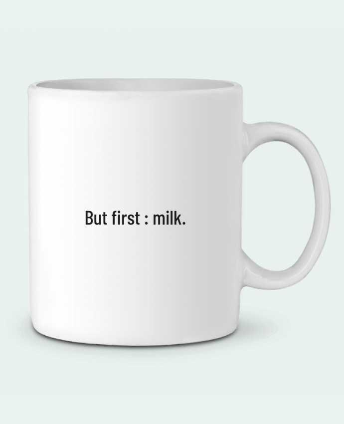 Ceramic Mug But first : milk. by Folie douce