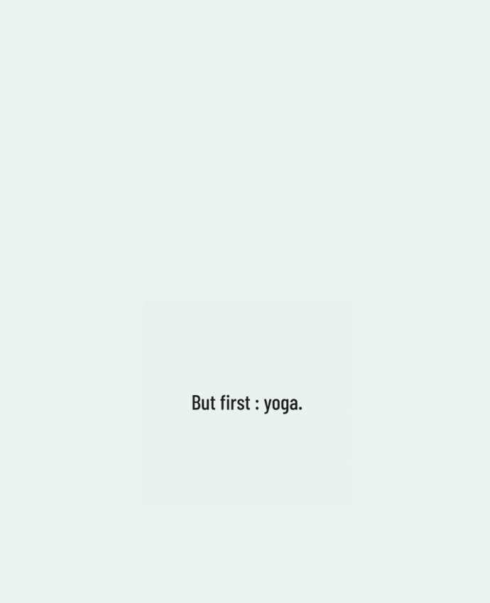 Tote-bag But first : yoga. par Folie douce