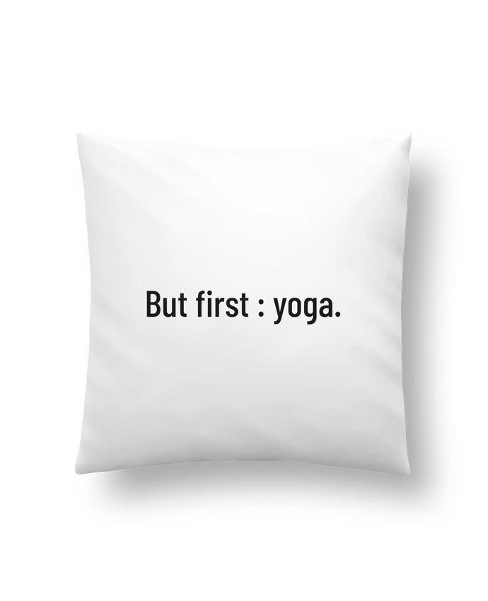 Cushion synthetic soft 45 x 45 cm But first : yoga. by Folie douce