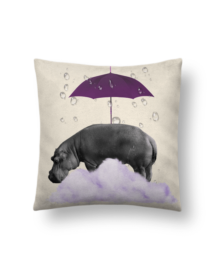 Coussin suédine hippopotame par popysworld