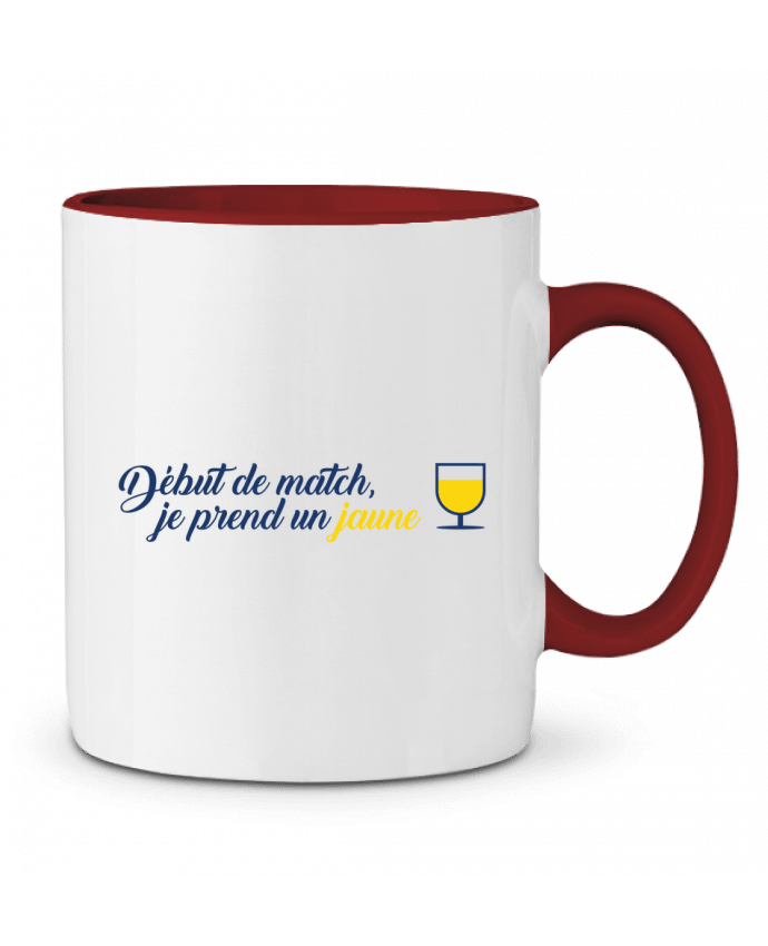 Mug bicolore Début de match, je prend un jaune tunetoo