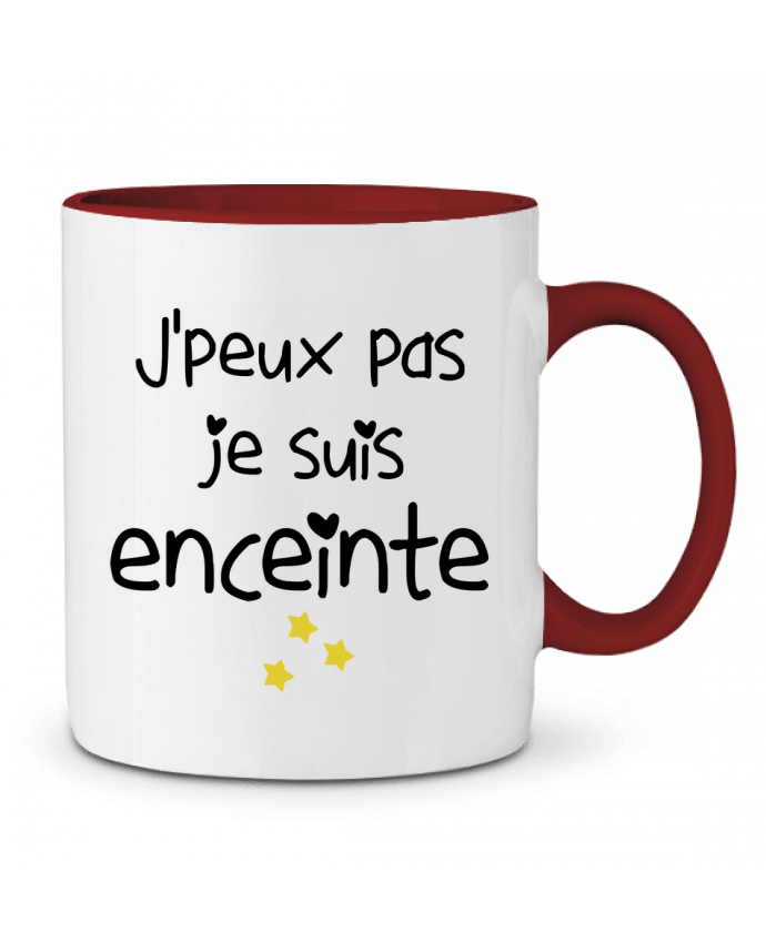 Mug bicolore J'peux pas je suis enceinte SwissmadeDesign
