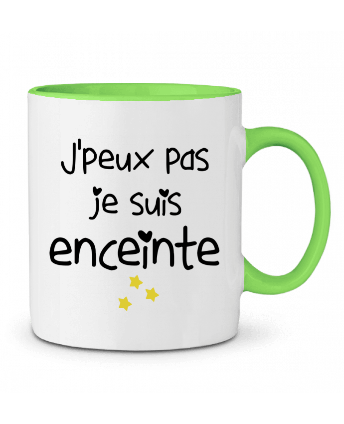 Two-tone Ceramic Mug J'peux pas je suis enceinte SwissmadeDesign