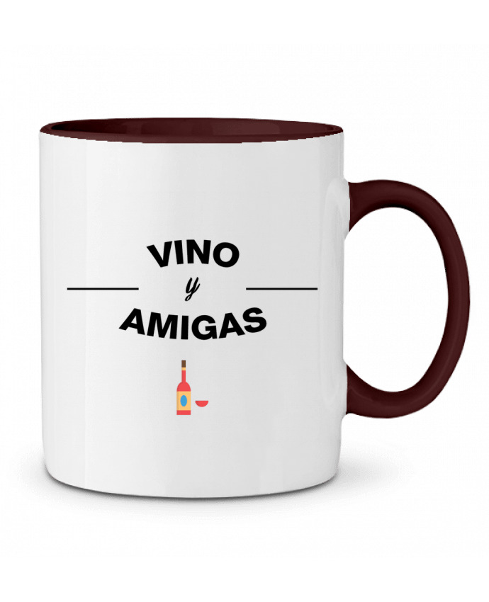 Mug bicolore Vino y amigas tunetoo