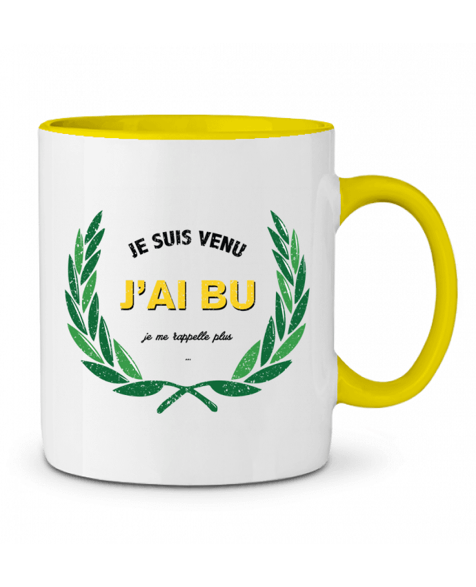 Taza Cerámica Bicolor Je suis venu, j'ai bu, je me rappelle plus tunetoo