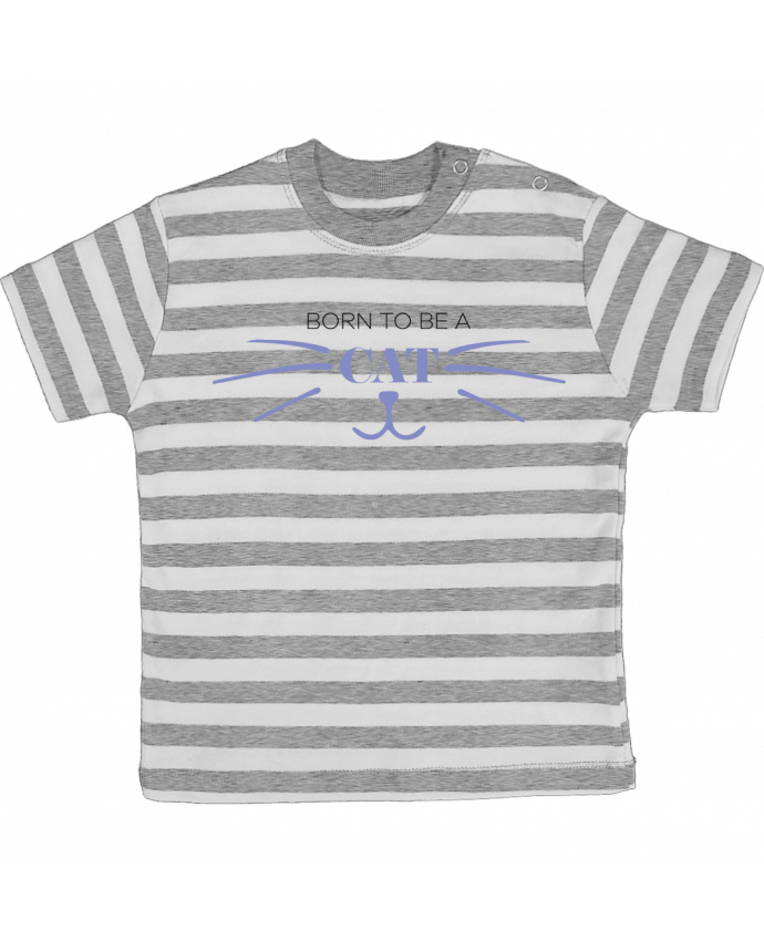 Camiseta Bebé a Rayas Born to be a cat por tunetoo
