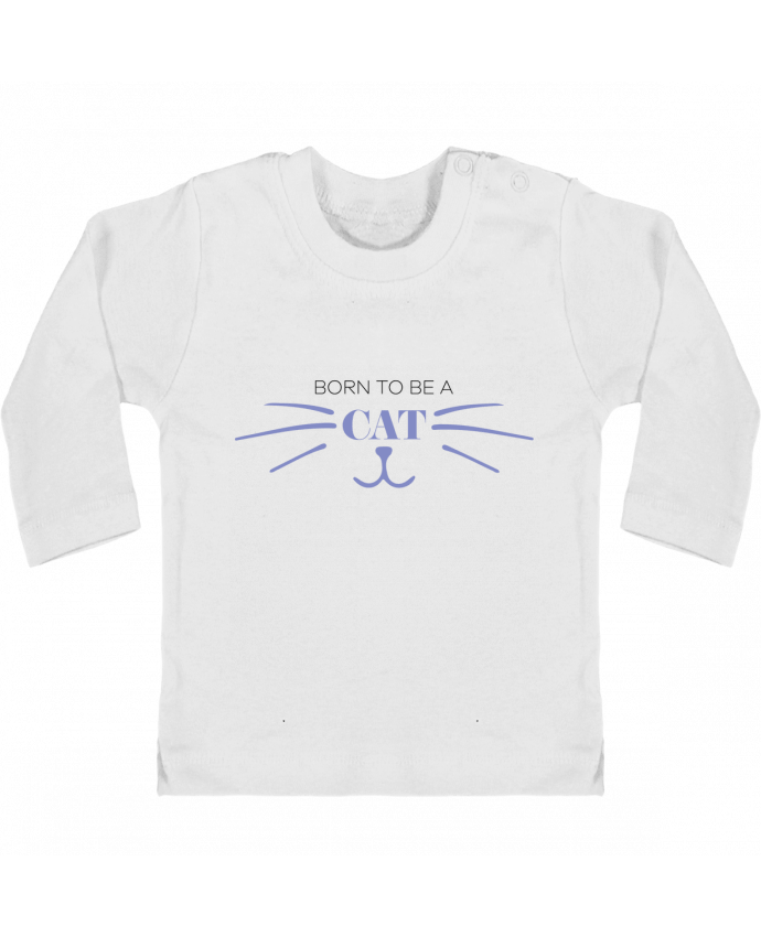Camiseta Bebé Manga Larga con Botones  Born to be a cat manches longues du designer tunetoo