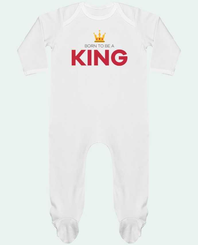 Baby Sleeper long sleeves Contrast Born to be a king by tunetoo