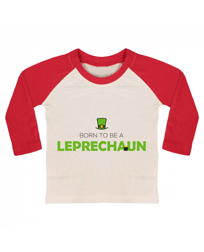 Tee-shirt Bébé Baseball ML Born to be a Leprechaun par tunetoo