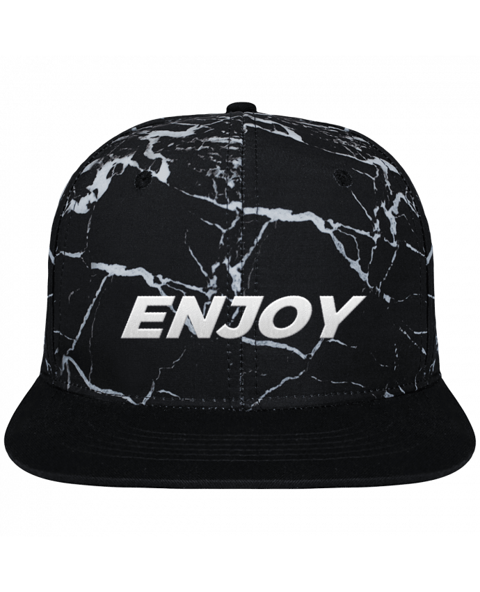 Gorra Snapback Diseño Mineral Negro Enjoy brodé et toile imprimée motif minéral noir et blanc