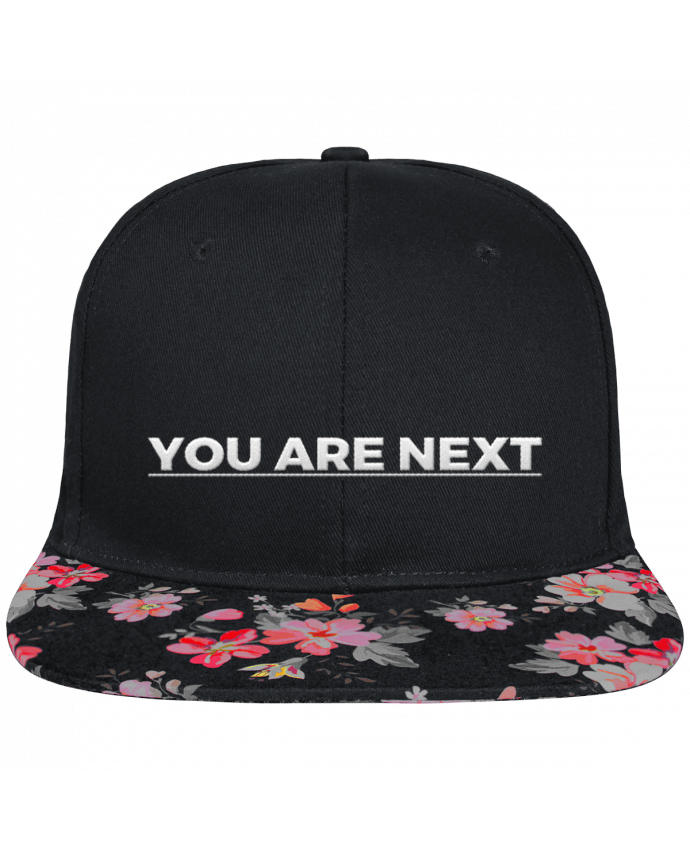 Snapback Cap visor black floral Crown pattern You are next brodé et visière à motifs 100% polyester et toile coton