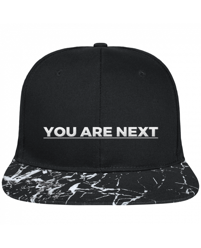 Snapback Cap visor black mineral pattern You are next brodé avec toile noire 100% coton et visière imprimée m