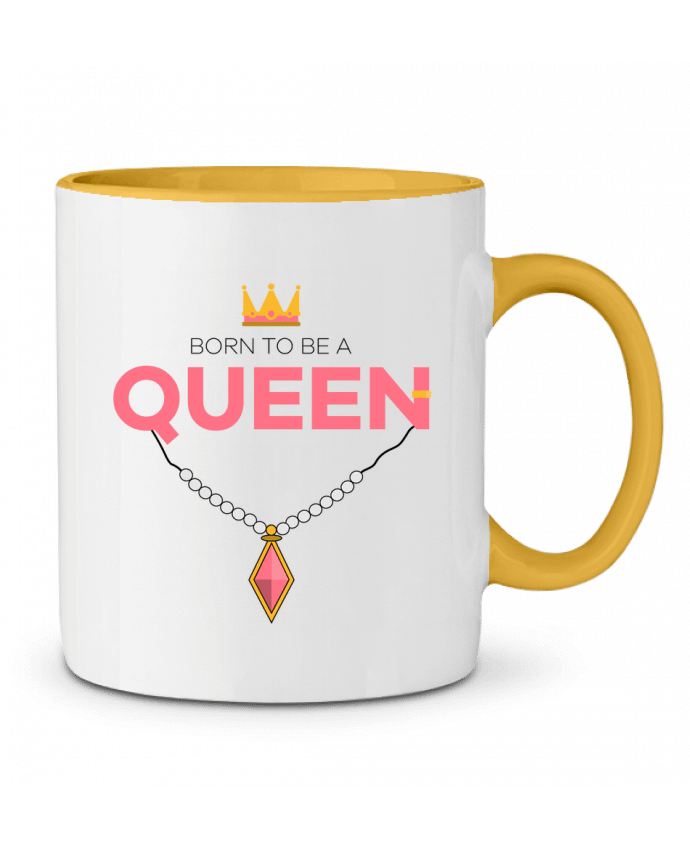 Two-tone Ceramic Mug Born to be a Queen tunetoo