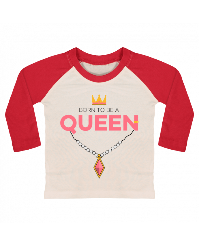 Camiseta Bebé Béisbol Manga Larga Born to be a Queen por tunetoo