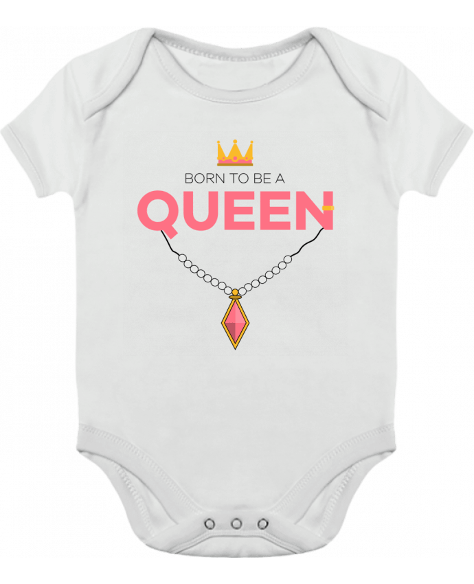 Body bébé manches contrastées Born to be a Queen par tunetoo