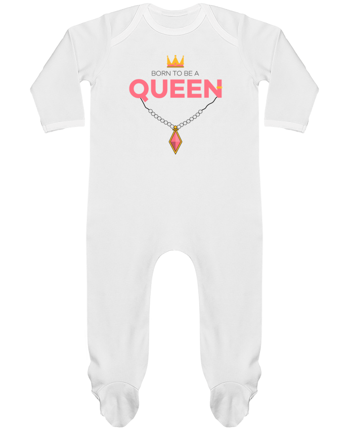 Baby Sleeper long sleeves Contrast Born to be a Queen by tunetoo