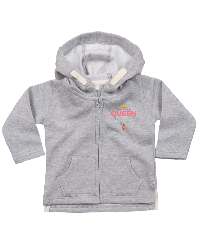 Hoddie with zip for baby Born to be a Queen by tunetoo