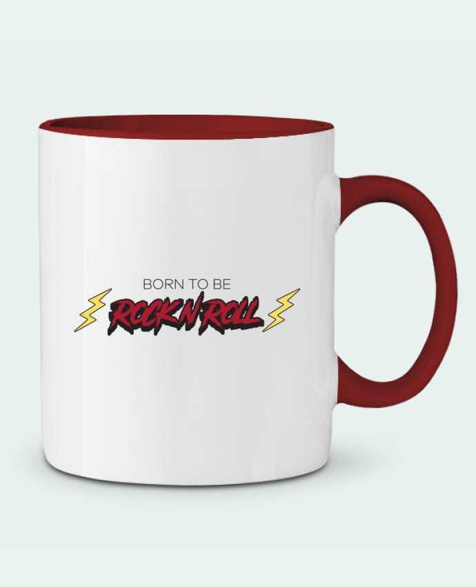 Taza Cerámica Bicolor Born to be rock n roll tunetoo