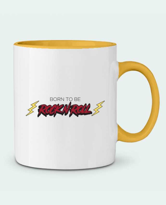 Taza Cerámica Bicolor Born to be rock n roll tunetoo