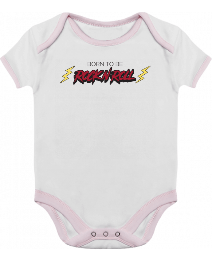 Body bébé manches contrastées Born to be rock n roll par tunetoo