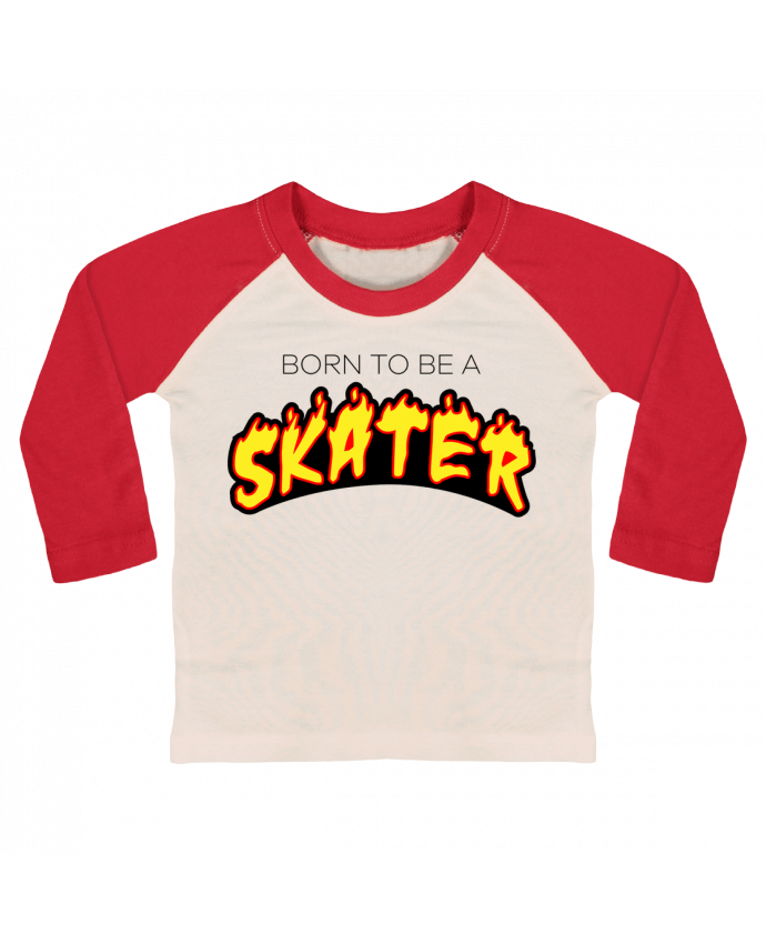 Camiseta Bebé Béisbol Manga Larga Born to be a skater por tunetoo