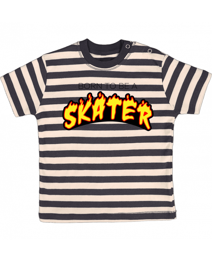 T-shirt baby with stripes Born to be a skater by tunetoo