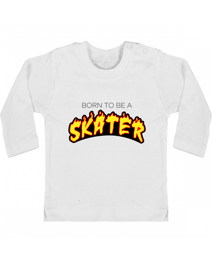 Baby T-shirt with press-studs long sleeve Born to be a skater manches longues du designer tunetoo