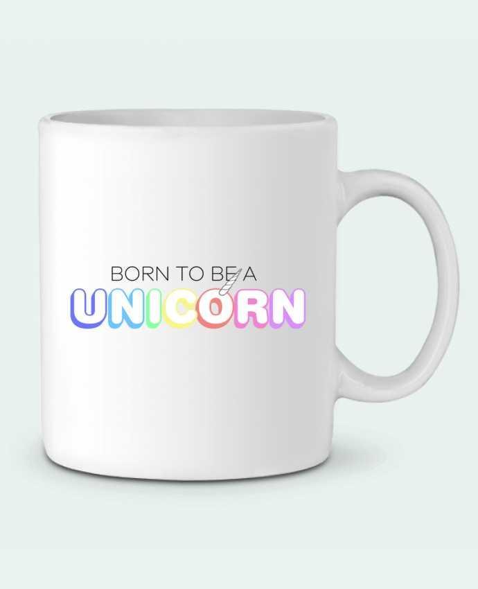 Ceramic Mug Born to be a unicorn by tunetoo