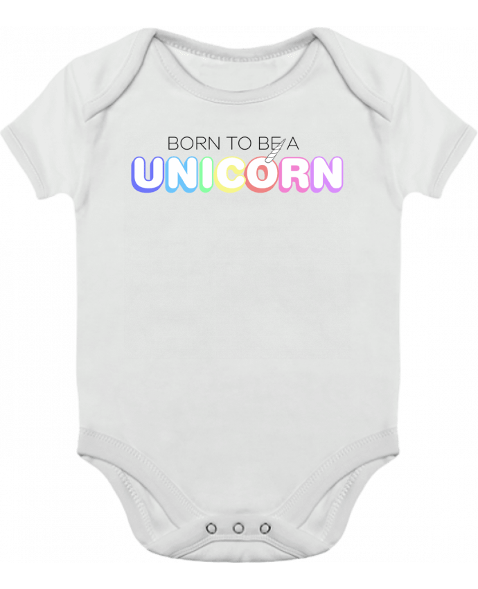 Body bébé manches contrastées Born to be a unicorn par tunetoo