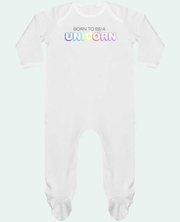 Baby Sleeper long sleeves Contrast Born to be a unicorn by tunetoo