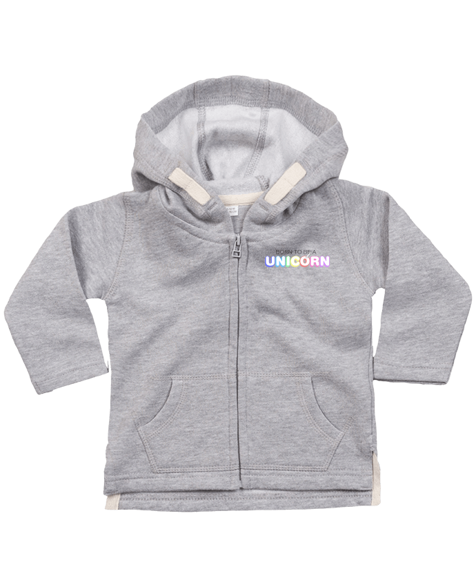 Hoddie with zip for baby Born to be a unicorn by tunetoo