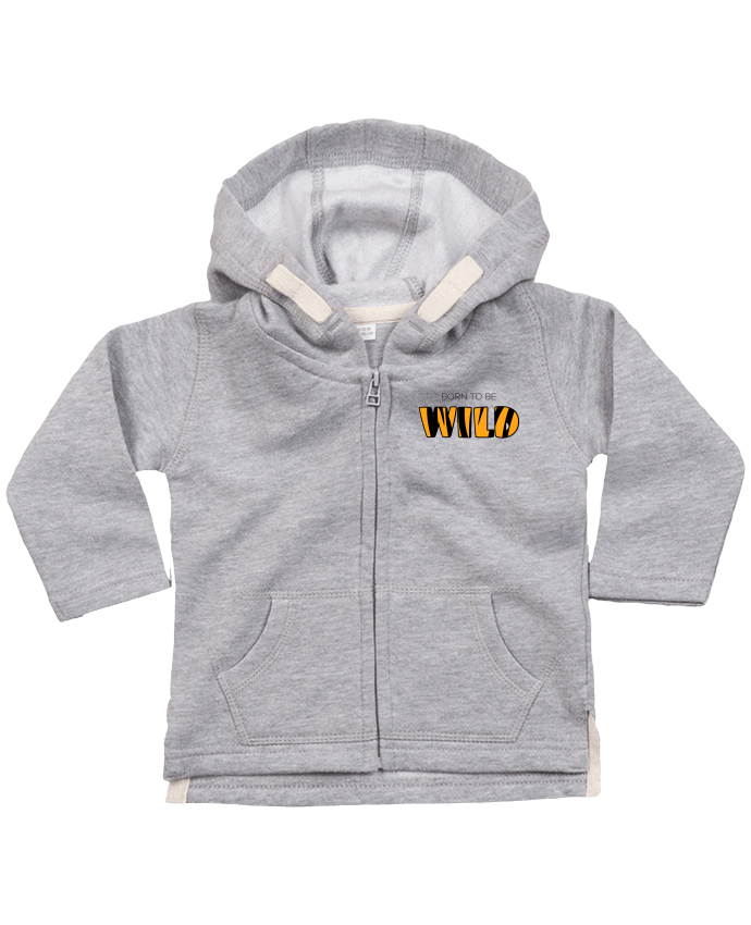 Hoddie with zip for baby Born to be wild by tunetoo