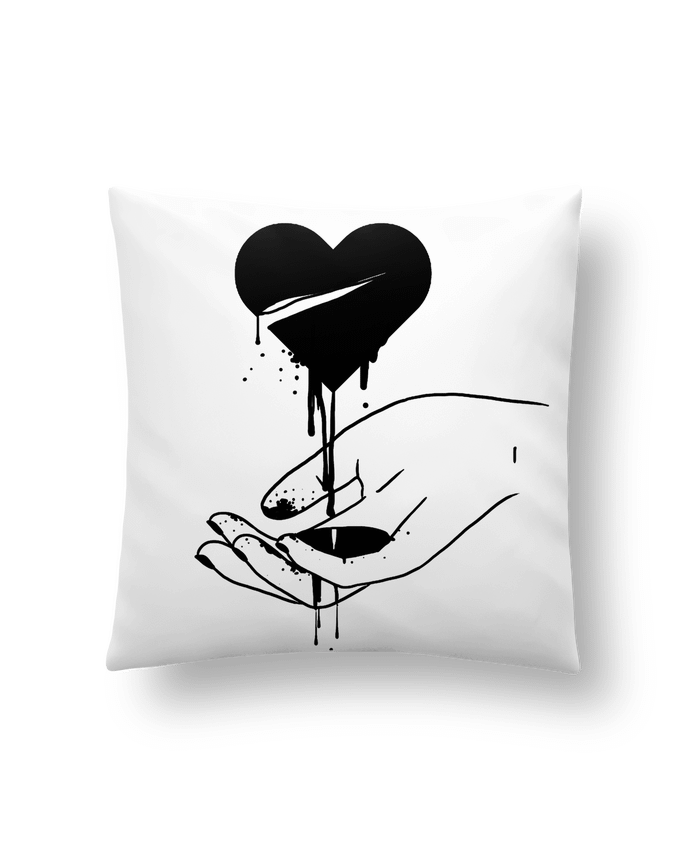 Cushion synthetic soft 45 x 45 cm COeur qui coule by tattooanshort