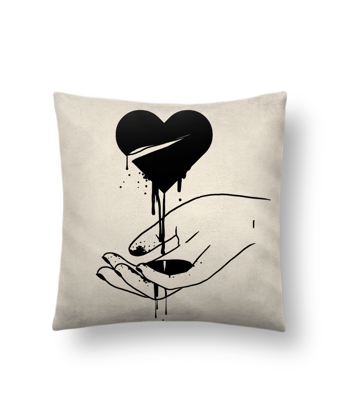 Cushion suede touch 45 x 45 cm COeur qui coule by tattooanshort