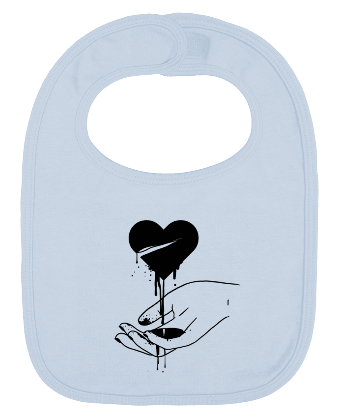 Bavoir bébé uni COeur qui coule par tattooanshort