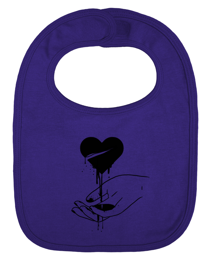 Baby Bib plain and contrast COeur qui coule by tattooanshort