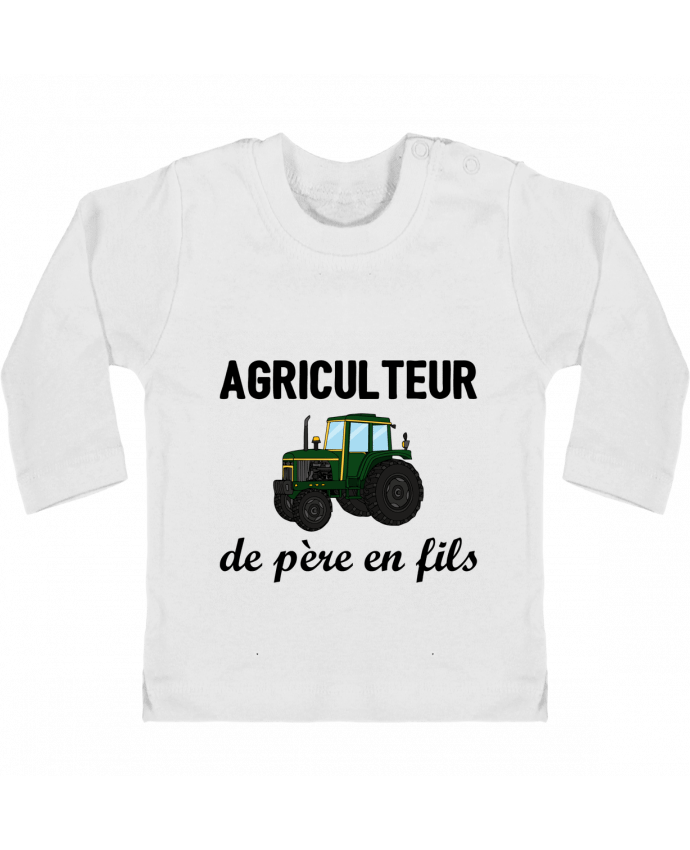 Baby T-shirt with press-studs long sleeve Agriculteur de père en fils manches longues du designer tunetoo