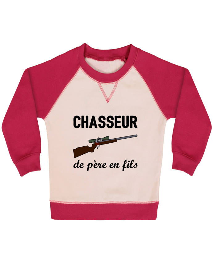 Sweatshirt Baby crew-neck sleeves contrast raglan Chasseur de père en fils by tunetoo