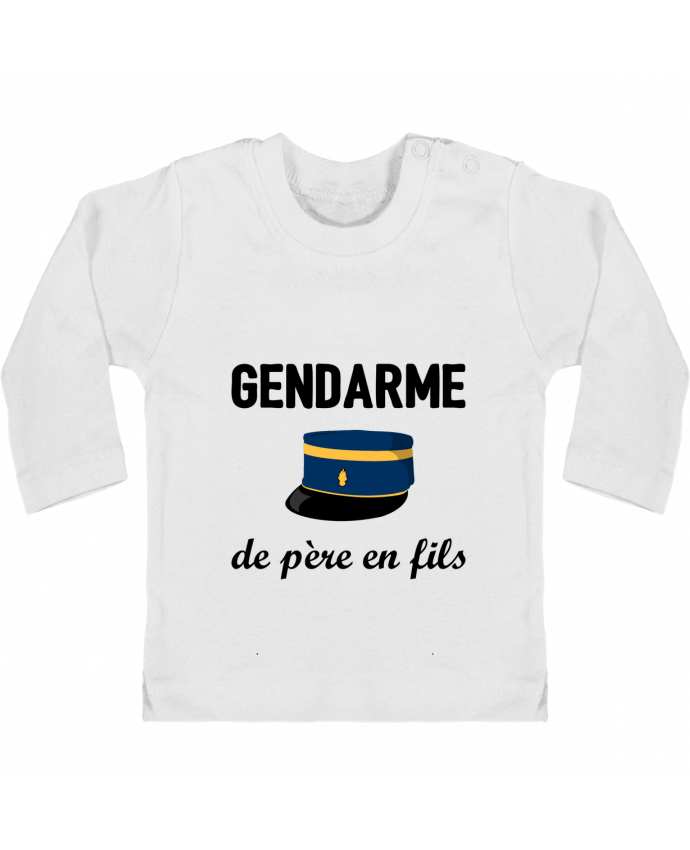 Baby T-shirt with press-studs long sleeve Gendarme de père en fils manches longues du designer tunetoo