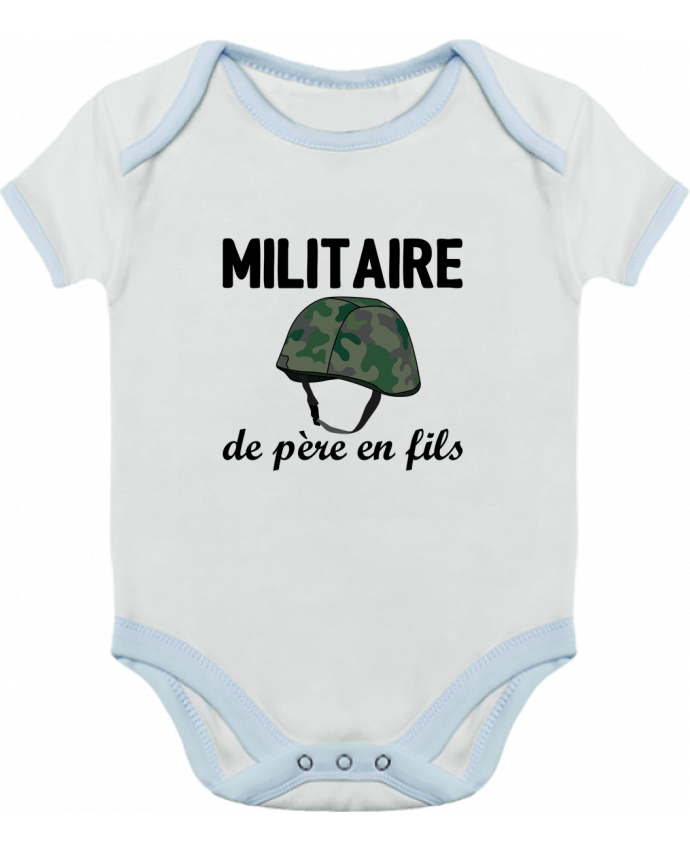 Body bébé manches contrastées Militaire de père en fils par tunetoo