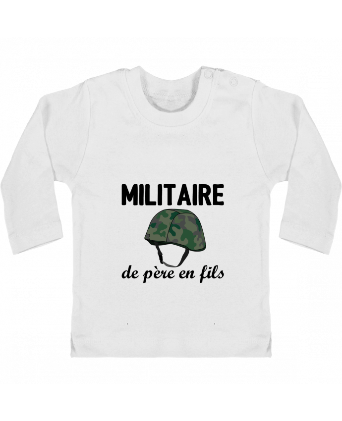 Baby T-shirt with press-studs long sleeve Militaire de père en fils manches longues du designer tunetoo