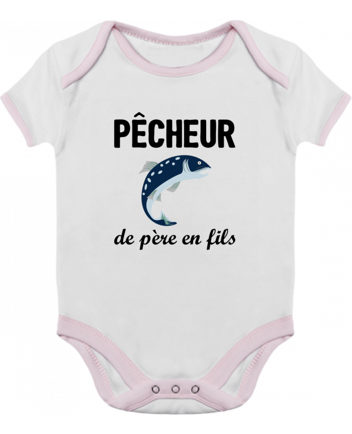 Body bébé manches contrastées Pêcheur de père en fils par tunetoo