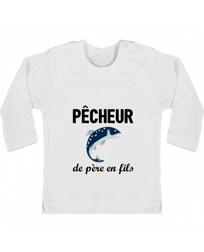 Baby T-shirt with press-studs long sleeve Pêcheur de père en fils manches longues du designer tunetoo