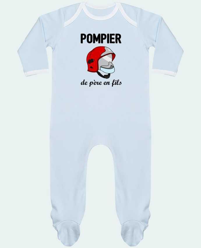Baby Sleeper long sleeves Contrast Pompier de père en fils by tunetoo