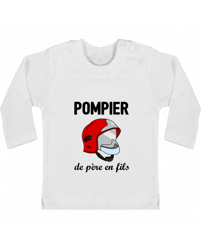 Baby T-shirt with press-studs long sleeve Pompier de père en fils manches longues du designer tunetoo