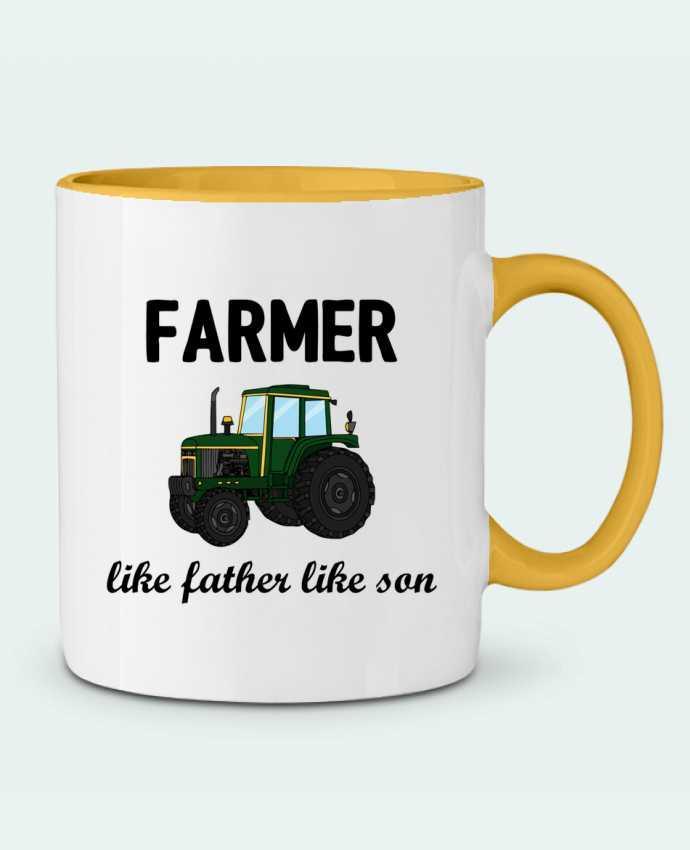 Taza Cerámica Bicolor Farmer Like father like son tunetoo