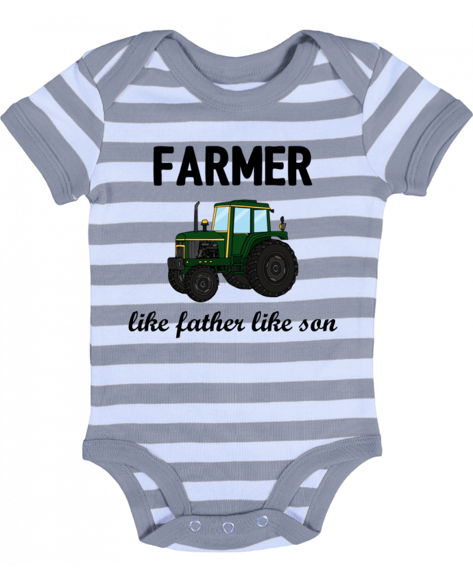 Baby Body striped Farmer Like father like son - tunetoo