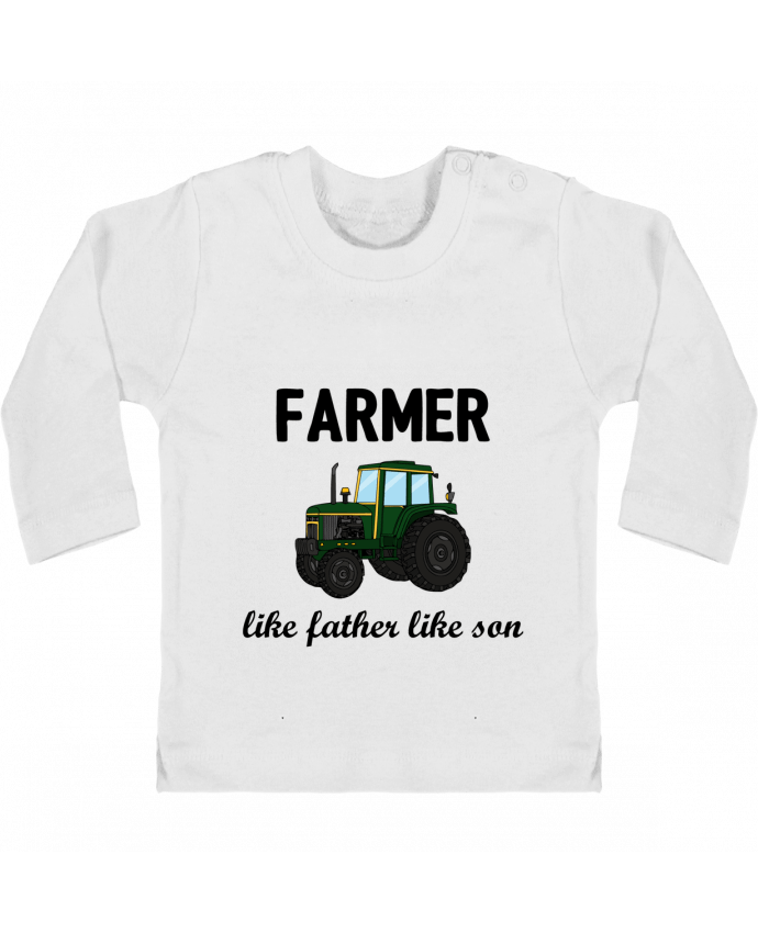 Baby T-shirt with press-studs long sleeve Farmer Like father like son manches longues du designer tunetoo