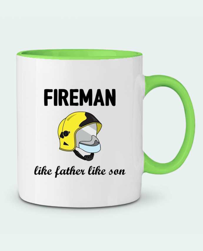 Mug bicolore Fireman Like father like son tunetoo